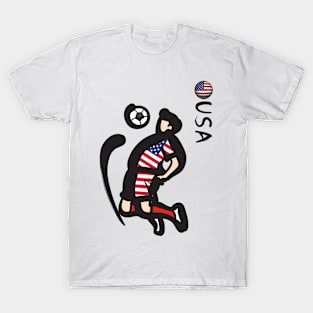 Dynamic USA Soccer Player Pose V1-4 T-Shirt